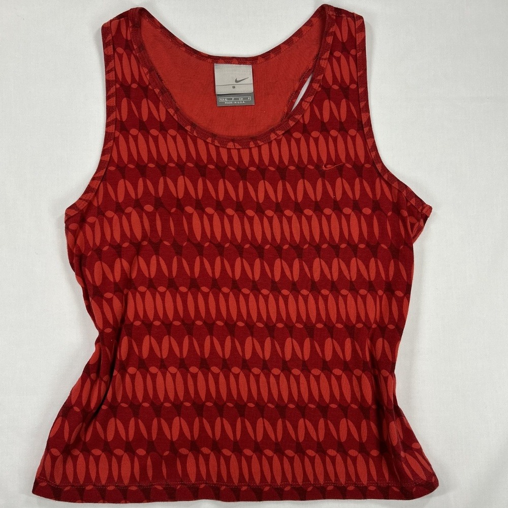 Nike Vintage 90s Woman's Made In The USA Racerback Athletic Tank Top Small Red
